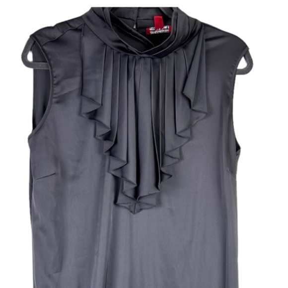 NEW YORK COMPANY COLLECTION Women's XL Gray Dress Silky High Neck - Picture 5 of 14